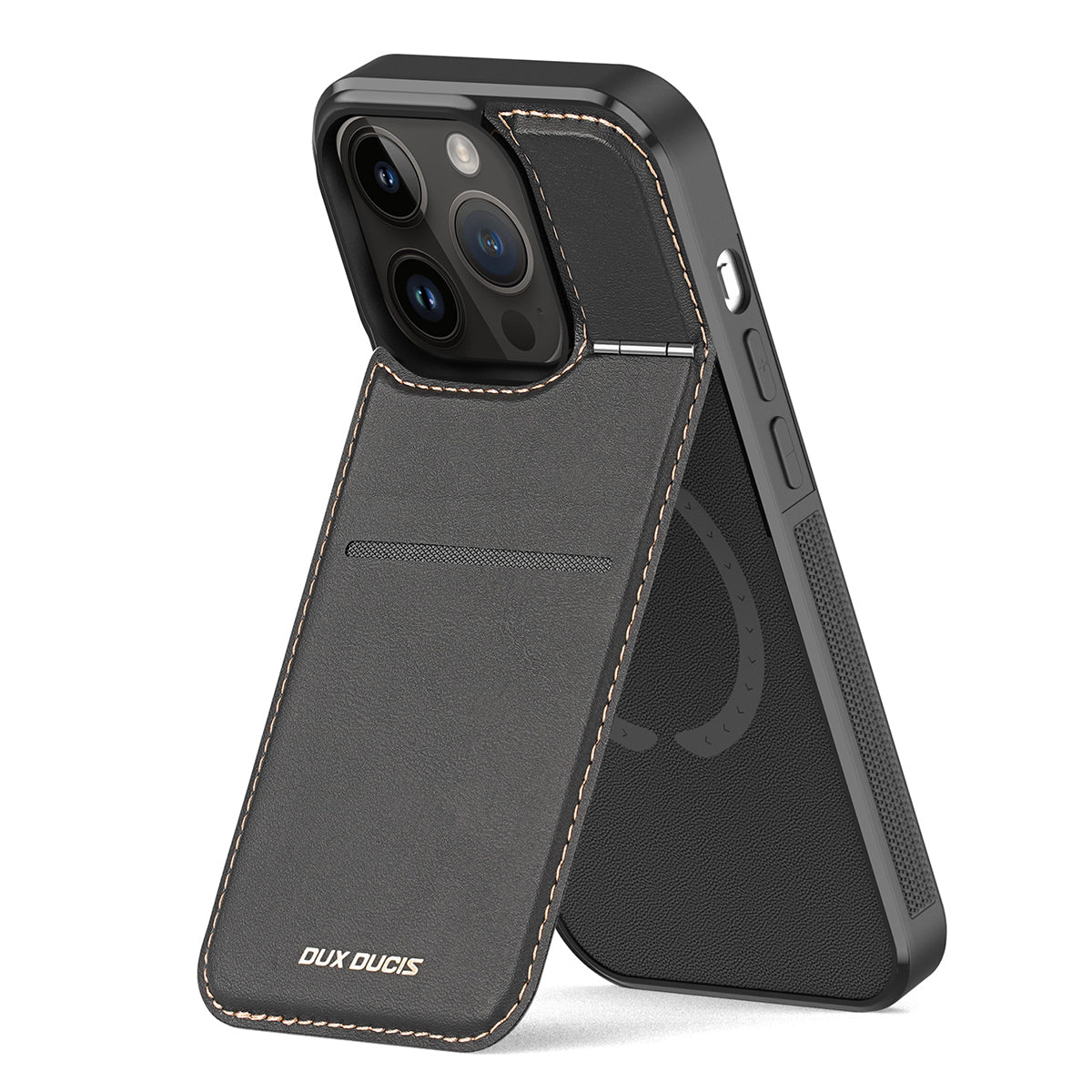 DUX DUCIS Rafi Series For iPhone 15 Pro Max Card Holder Kickstand RFID Blocking Magnetic Cover Leather PC TPU Anti-drop Phone Case DUX DUCIS Rafi Series For iPhone 15 Pro Max Card Holder Kickstand RFID Blocking Magnetic Cover Leather PC TPU Anti-drop Phone Case